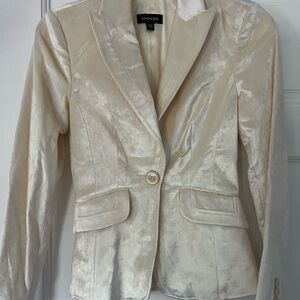 bebe Ivory Velvet Single Button Blazer - Size 0
